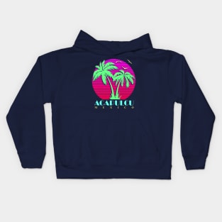 Acapulcu Mexico Palm Trees Sunset Kids Hoodie